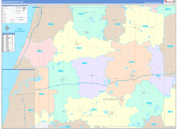 Van Buren County, MI Wall Map Color Cast Style 2024